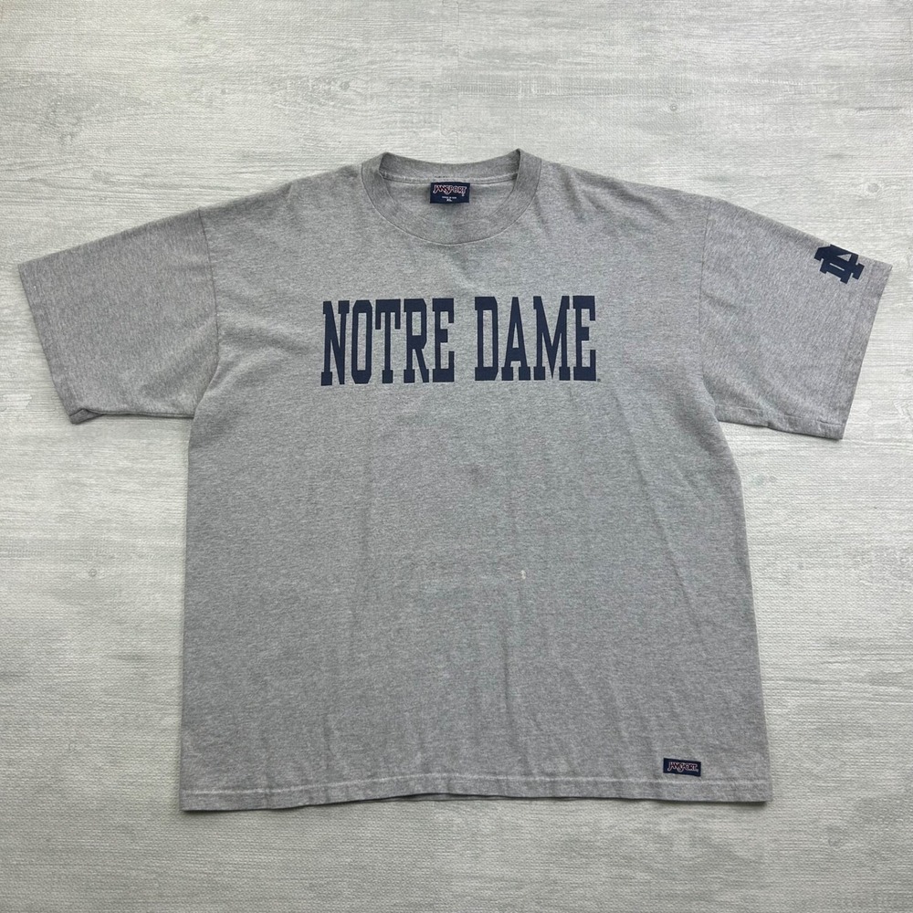 Vintage 90s Notre Dame Shirt Size XL Gray University Fighting Irish Logo NCAA